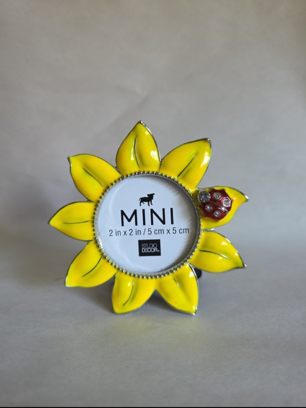 Studio Decor Yellow Sunflower Mini Photo Frame with Ladybug Accent